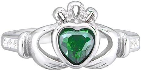 Quantum Jewelry Stainless Steel "A Touch of Ireland" Cubic Zirconia Claddagh Ring (4)