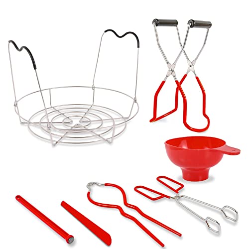 Canning Supplies Starter Kit, 304 Stainless Steel Canning Set Tools Rack, Canning Funnel, Jar
