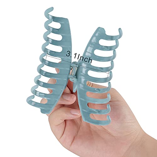 sylvwin Big Hair Clips,4 Inch NonSlip Hair Claw Clips for Women and Girls Thick Hair,Large Hair Jaw Clips,4 Color Strong Hold Hair Clamps for Thin Hair(4 Pcs)
