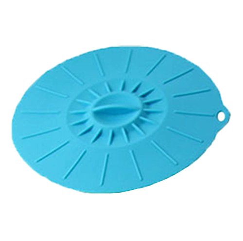 Kuke Bright Colors Silicone Suction Lids Food Covers Bowl Covers for Microwaves,Pots, Pans, Mugs and Containers (Blue-S)