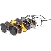 Chakralux Magnetic 5Pcs Clip-On Sunglasses Set for Men and Women – Polarized UV Protection Eyewear & Magnetic Eyeglasses Frames for Night Driving & Everyday Comfort