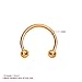 BodyJ4You 8PCS Circular Barbell Horseshoe Piercing Ring Kit 16G Rose Goldtone Nose Tragus Nipple Hoop