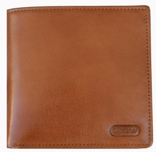 Leatherbay Double Fold Wallet With Coin Pocket,Tan,one size