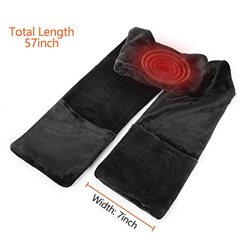 Heated Scarf USB Heat Shawl Electric Warm Neck Wrap with Powerbank and