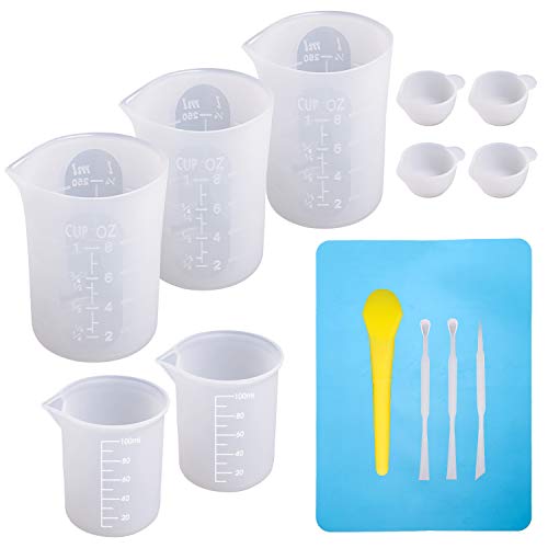 Large Silicone Measuring Cups and Tools Set Silicone Mixing Cups Stir