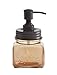 Creative Co-Op Vintage Amber Glass with Rubbed Bronze Metal Soap Pump