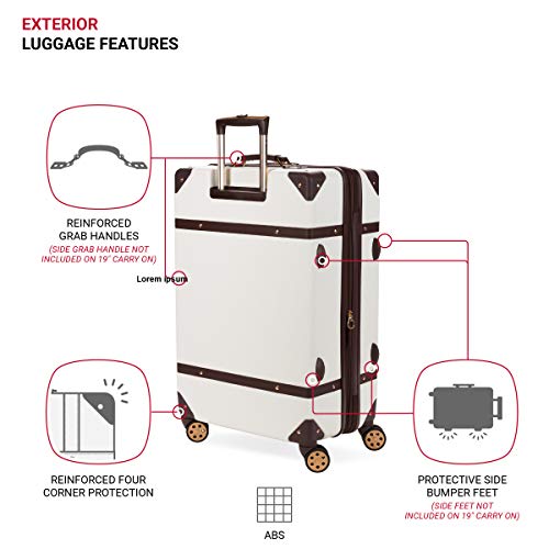 SwissGear 7739 Hardside Luggage Trunk with Spinner Wheels, White, 2