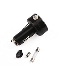 DROK DC voltímetro de 12 Voltios (medidor máximo de 2.1 amperios), detector de Batería de 24 Voltios para toma de encendedor de auto SUV Truck camión RV Trailer, con cargador USB para aparatos electrónicos., 1