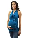 PattyBoutik Mama Halter Drape Front Ruched Side Maternity Top