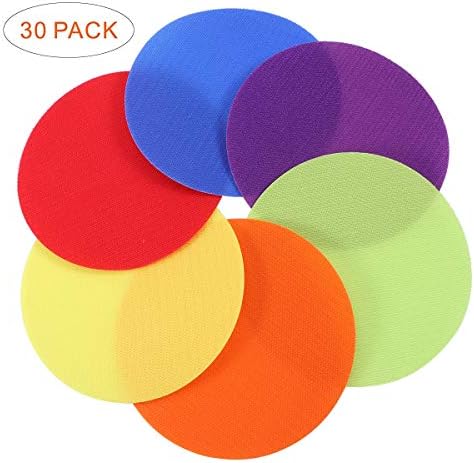 Carpet Marker Sticker Floor Sitting Spots Positioning Velcro Sitting Dots Kids Play Games Training Learning Toys for Kindergarten Preschool Classroom Multi Colored