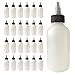 510 Central Twist Top Squeeze Bottles (4oz, 25 Pack) Boston Round with Dispensing Caps - LDPE Plastic - Made in USA
