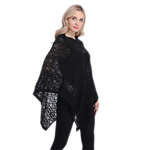 Leoparts Women Soft Knitted Pullover V Neck Batwing Poncho Cape Spring Sweater Cloak Shawl