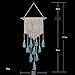 WINOMO Macrame Wall Hanging Tapestry Woven Bohemian Tapestry Geometric Wall Art Decor 90 x 45cm (Beige and Blue)