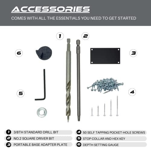 Massca Pocket Hole Jig Kit M1 Adjustable & Easy to Use Pocket Screw
