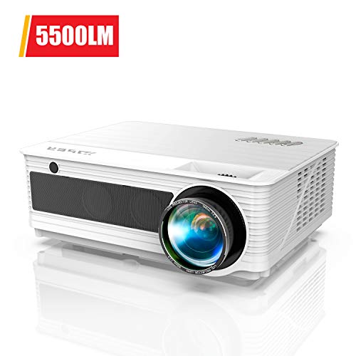 Native 1080P Projector, YABER Movie Projector with 5500 Lumens 70,000 Hours X/Y Zoom Function, Full HD Video Projector Compatible with iPhone,Android,PC,TV Box,PS4 for Home/Outdoor/Gaming