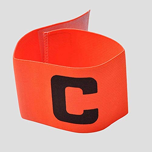 Xeminor 2PCS Premium Sports Armband Letter C Printed Captain Armband Football Match Armband for Kids Adults Red&Orange
