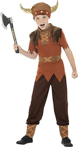 Childrens Halloween Fancy Dress Horror Party Boys Viking Costume Outfit Brown