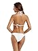 zeraca Women's String Triangle Bikini Swimwear (L14, White)