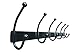 Wall Mounted Coat Rack with 6 Double Hooks - Heavy Duty 23 inch Long Iron Wall Hooks for Home Organization (Black)