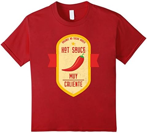 Kids Halloween Costume Hot Sauce Muy Caliente T Shirt 4 Cranberry