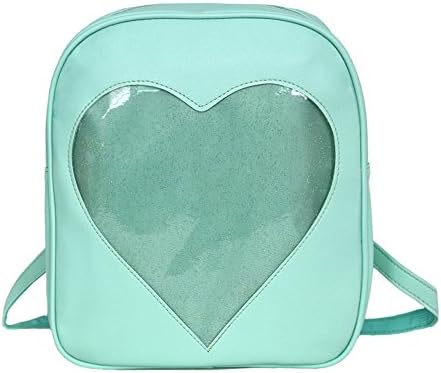 LOYOMA Girls Backpacks Candy Transparent Shoulder Bags For Teenager Book Bag (Green)