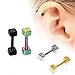 PIERCE ME Cubed Cartilage/Tragus Earring 316L Surgical Steel (Sold Individually) (Gold)