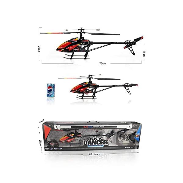 GRTVF RC Hubschrauber eingebauter Gyro, 2,4 GHz Fernbedienung Flying Drone Spielzeug Flugzeugmodell mit LCD-Sender für… – Bild 6