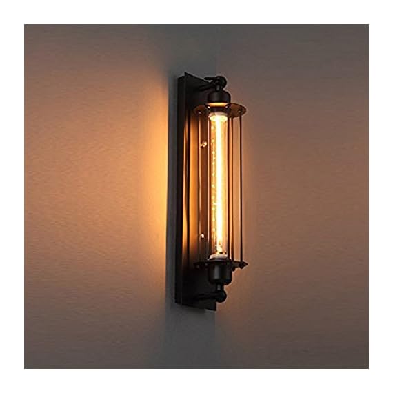 NAVIMC Black Antique Industrial Iron Wall Sconces Light Bedside Wall