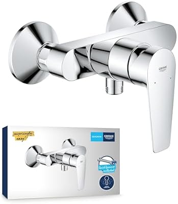 StartEdge, Duscharmatur Aufputz, mit Werkzeug (Mischbatterie für die Dusche, eigensicher gegen Rückfließen, Brausearmatur mit Metallhebel, langlebige Oberfläche), chrom, 24197001