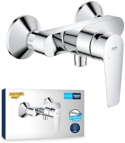 StartEdge, Duscharmatur Aufputz, mit Werkzeug (Mischbatterie für die Dusche, eigensicher gegen Rückfließen, Brausearmatur mit Metallhebel, langlebige Oberfläche), chrom, 24197001
