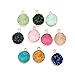 Tiparts 10pcs Faux Druzy Quartz Crystal Jewelry Pendants Round Resin Stones Fit for Charms Jewelry Bracelet Accessories (Round)