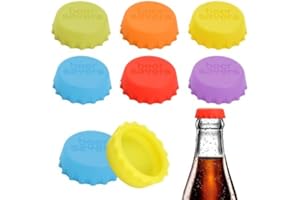 Dokpav 12PCS Silicone Bottle Caps, Beer Bottle Cap, Bottle Sealer Stopper, Non-Toxic Beverage Bottle Cap, Multicolor Keep Fre