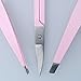 Tweezers for Eyebrows Set of Three- Includes Case with Professional Pointed Needle Nose, Slant & Straight Precision Stainless Steel- Ingrown Hair Nose, Hair Eyebrow & Splinters (Pink)