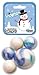 FS USA Snowman Marbles Game Net Set Glass Mega Marbles Holiday Toy (25 Piece)