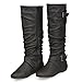 Twisted Women's Faux Leather Slouchy Buckle Strap Mid Calf Boots - VAN0109 Black, Size 10