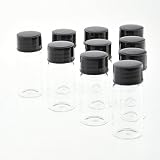 Clear Liquid Sampling Sample Glass Bottles Vials Screwcap Capacity 10ml (0.3 Oz) Pack of 10