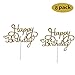 8 Pack Happy Birthday Cake Topper First Birthday Cupcake Topper, Glitter Gold Decoration