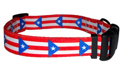 Large Puerto Rican Flag Dog Collar by PatriaPet