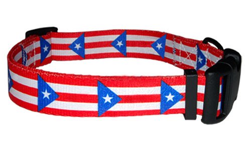 Large Puerto Rican Flag Dog Collar, My Pet Supplies