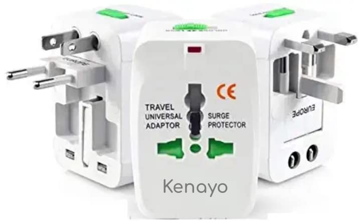 Photo 1 of Kenayo Worldwide Universal Power Adapter, All-in-One International Travel Plug Converter for USA, EU, UK, France, Italy, Australia, India - Portable Wall Charger Plug