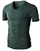 H2H Mens Casual Slim Fit Short Sleeve V-neck T-Shirt Of Various Colors