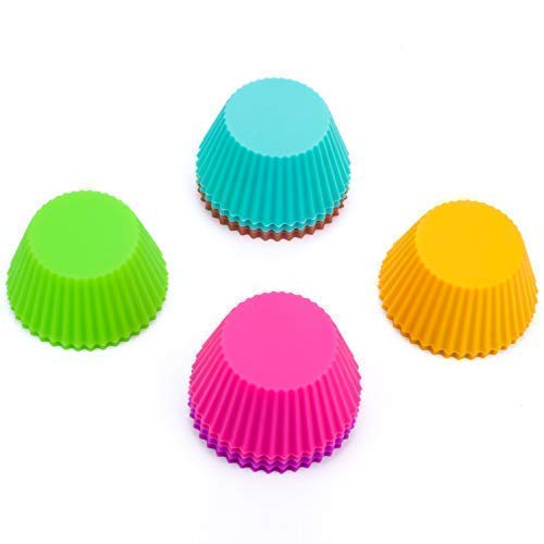 Gifbera Reusable Silicone Cupcake Baking Cups Standard Muffin Molds, 6 Colors, Pack of 12