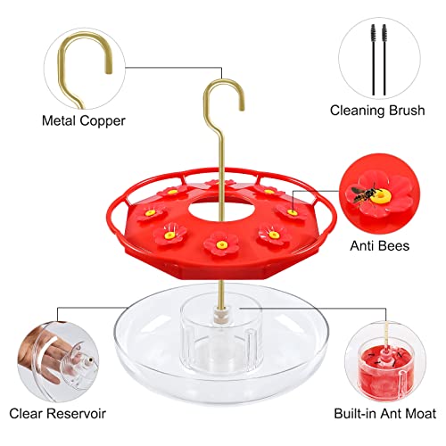 FEED GARDEN 2 Pack 16 OZ Hummingbird Feeders for Outdoor Hanging with 8