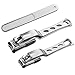 Nail Clipper Set with File- Stainless Steel Long Handle Nail- 360 Degree Rotating Cutter Head for Fingernails and Toenails by Bonworl