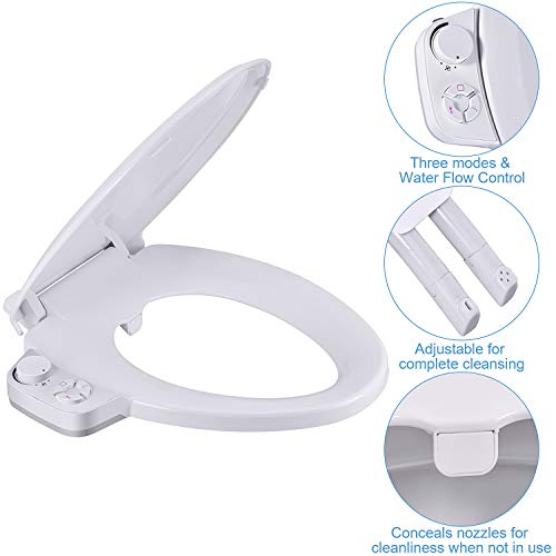 NonElectric Bidet Seat for Elongated Toilets Manual Bidet with