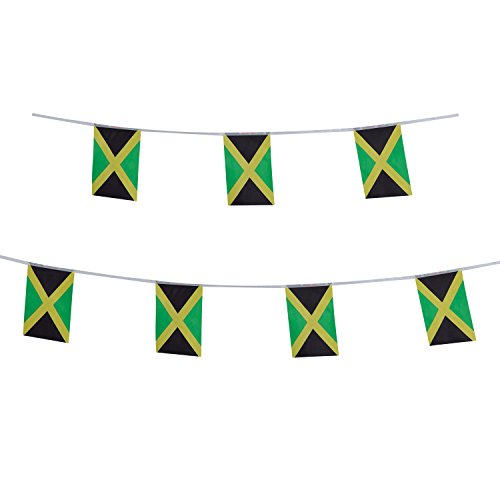 TSMD Jamaica Flag, 100 Feet Jamaican Flag National Country World Pennant Flags Banners String,Internationl Party Decorations for Grand Opening,Olympics,Bar,School Sports Events,Festival Celebration