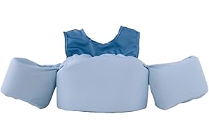 Sisterly Market Colorblock Swim Vest, Toddler Life Jacket, Cute, Simple, Life Vest for Boys and Girls (Blue)