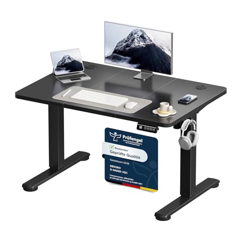 Devoko Elektrisch Höhenverstellbarer Schreibtisch 100 x 60cm,Schwarz