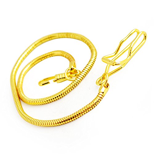 Clip Pocket Watch Chain - BOSHIYA Vintage Metal Alloy Gold Pocket Vest Snake Chain with Gift Box