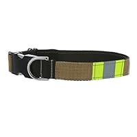 Personalized Firefighter Tan Turnout Gear Dog Collar (Large (17"-25"))